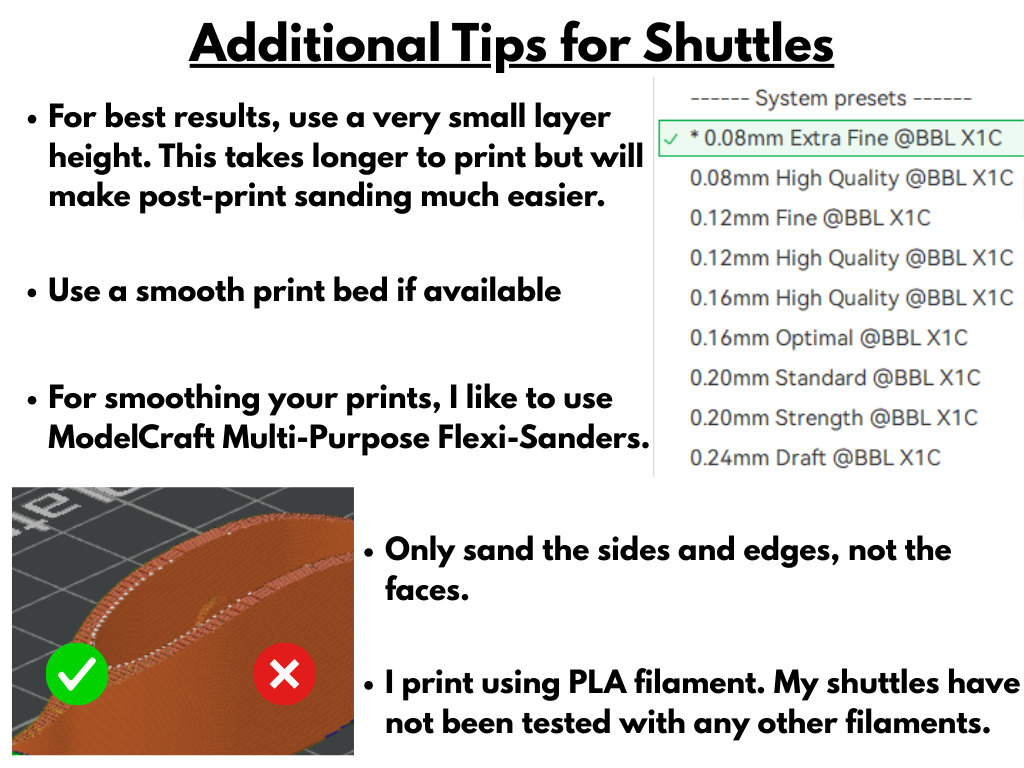 .STL Digital File for Printing - Knotting Shuttle (Oval)