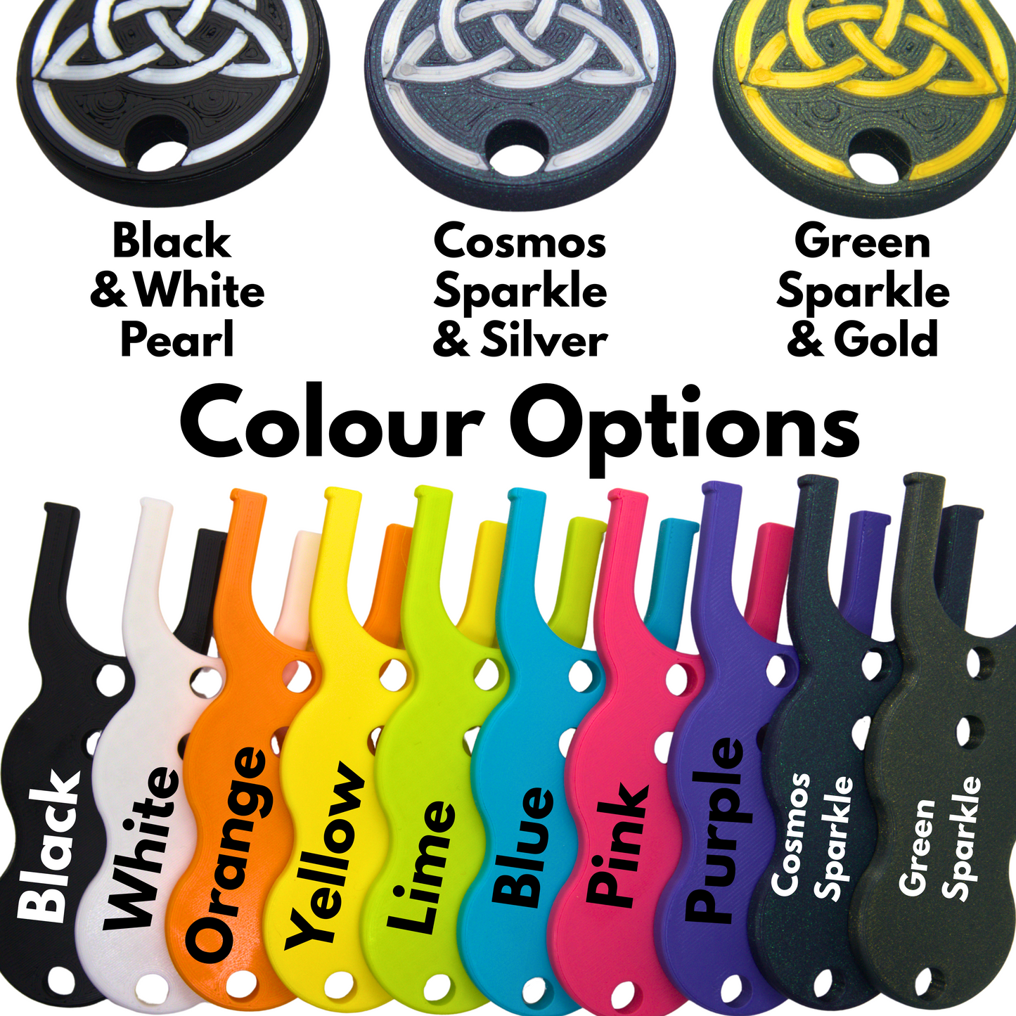 Color options for lucet forks with names and color combinations.