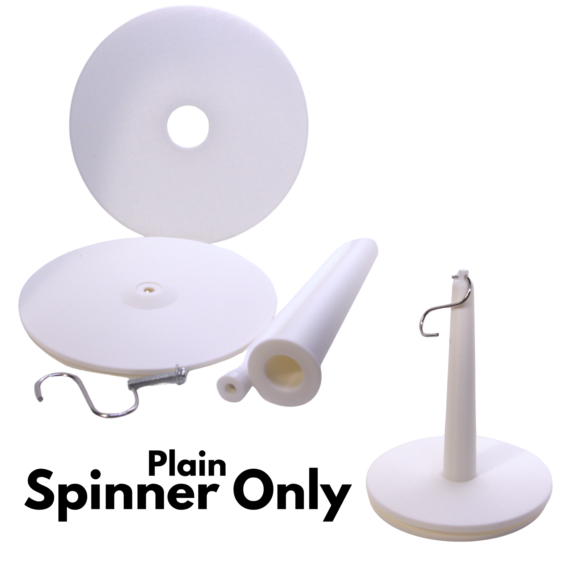 Plain spinner components on a white background with text 'Plain Spinner Only'.